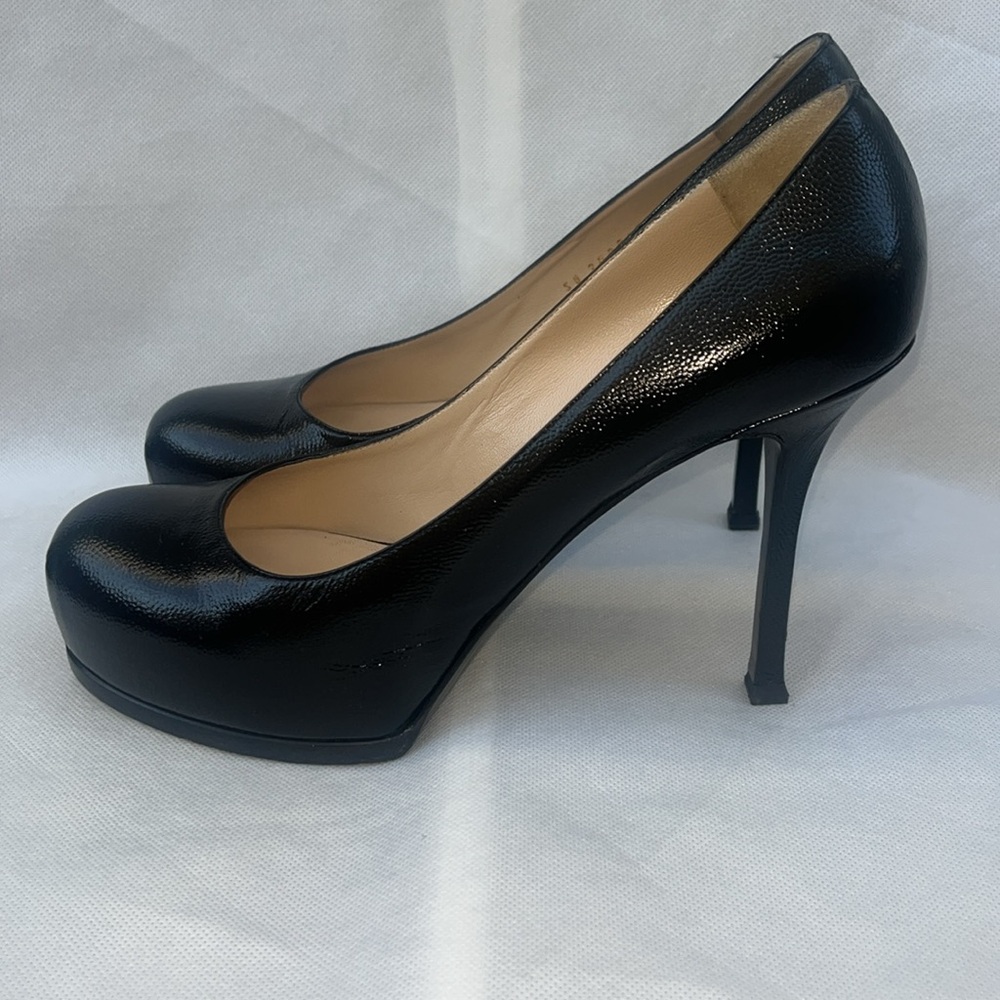 YSL Black Tribute High Heel Shoes